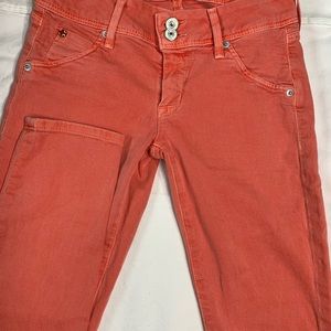 Hudson Collin Skinny Crop Jean Coral Size 25